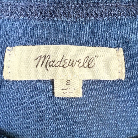 Madewell Womens Tee T-Shirt Size Small‎ Blue Floral Print Short Sleeve Classic - Picture 3 of 6